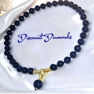 Deep Blue Lapis Lazuli 10mm Necklace Available in 18, 20, 22, and 24 Inches